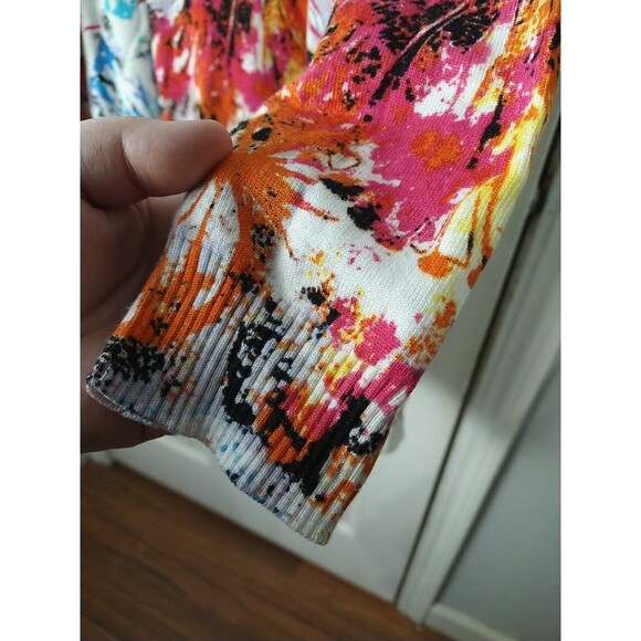 One A Size XXL WOMEN 3/4 Sleeve Sweater with Butterfly Print Spring Flight Color - Picture 6 of 9